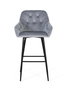 GINER Y COLOMER Lot de 2 tabourets de bar en velours bleu et métal noir, avec assise rembourrée, 69 cm de hauteur, nécessite un montage